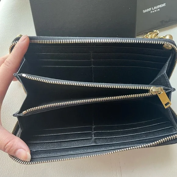 🖤 YSL Saint Laurent Monogram Cassandre Matelassé WOC In Grain De Poudre Leather - Picture 7 of 8